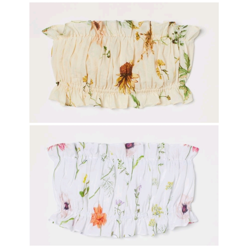 H&M Wildflower Tube Top Bundle + Scrunchie